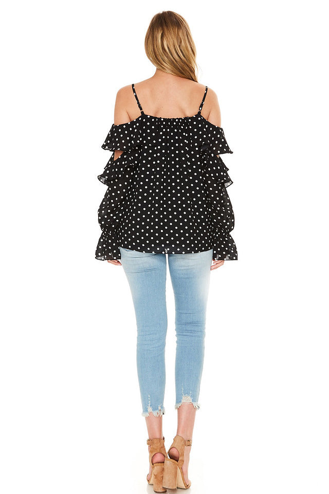 AURELIA TOP (BLACK POLKA DOT)- VT2071