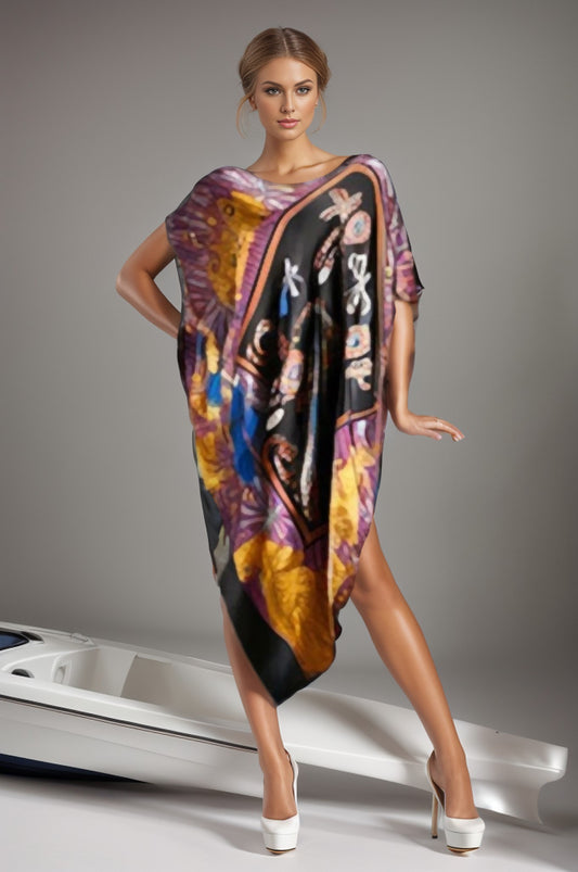 HEMINGWAY PONCHO DRESS (BLACK)-D7765