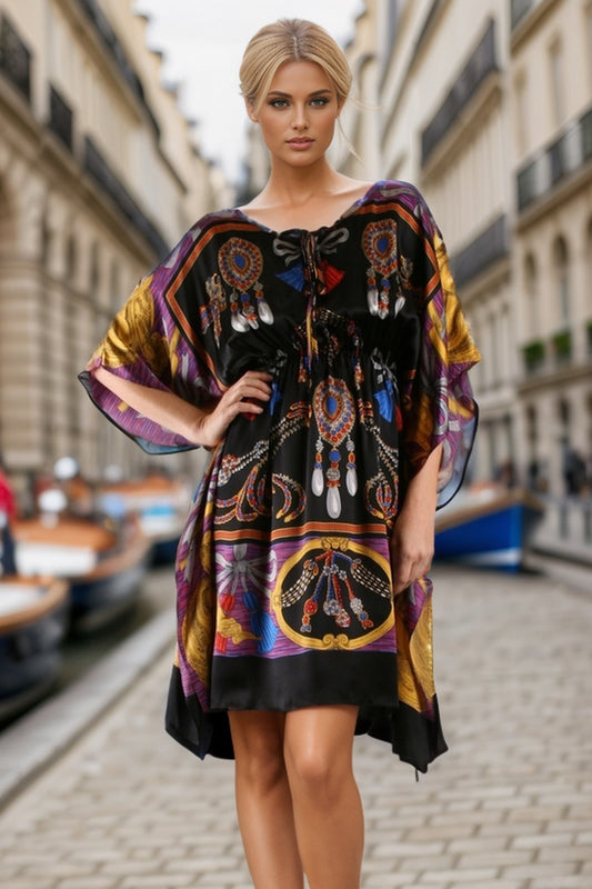 HEMINGWAY CAFTAN DRESS (BLACK)-D7766