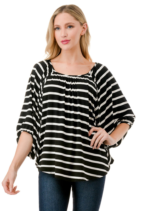 JAMES TOP (BLACK WHITE STRIPE)-JT7150