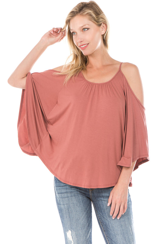 NICK OPEN SHOULDER TOP (COPPER)- JT7352