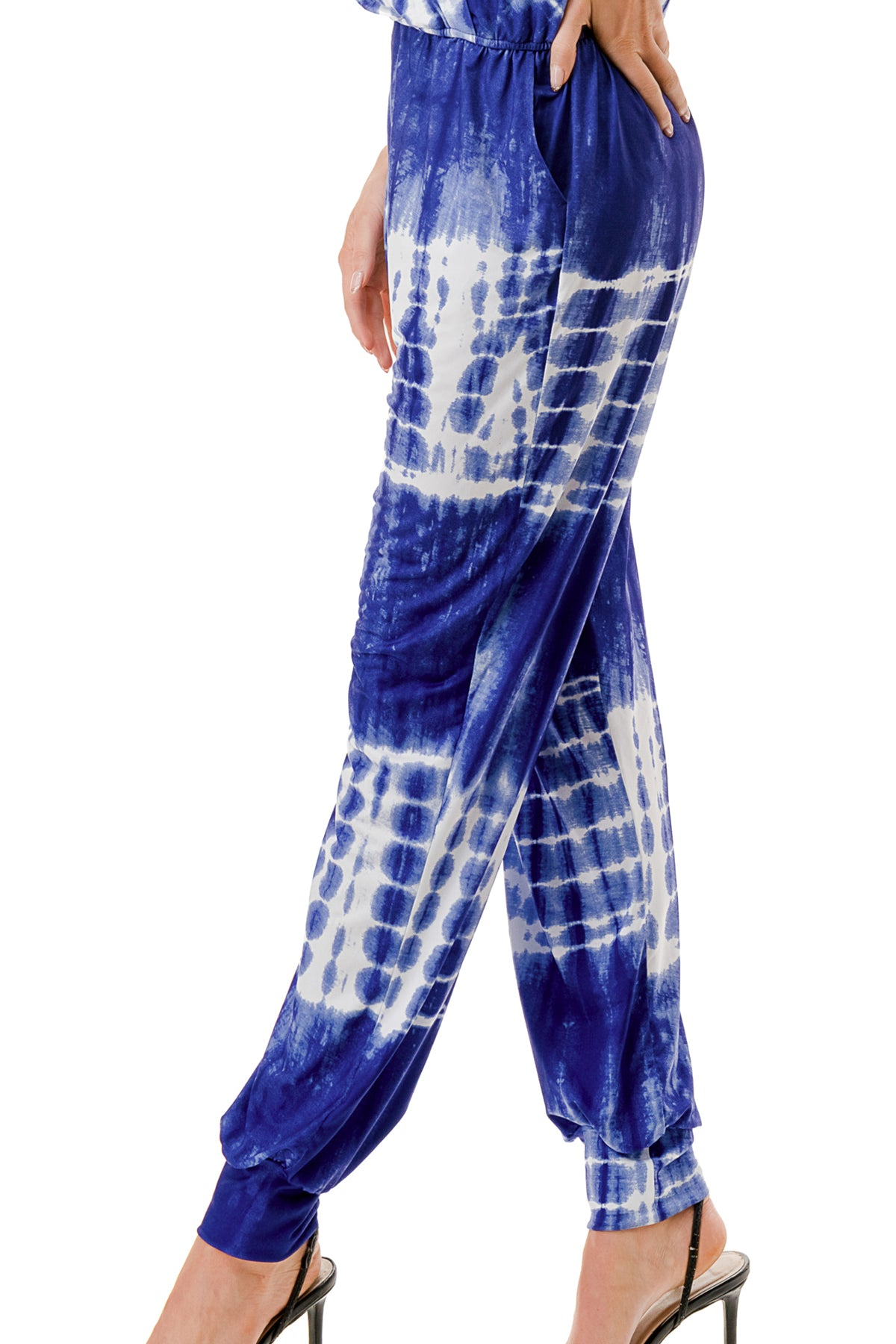 EMBER SLEEVELESS JUMPSUITS (BLUE TIE DYE)- VD3067