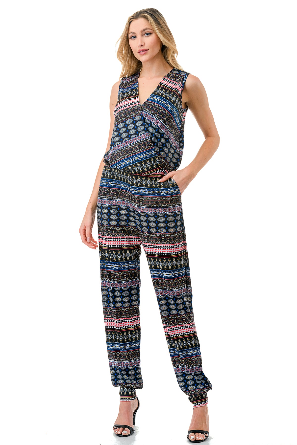 EMBER SLEEVELESS JUMPSUITS (ETHNIC)- VD3067