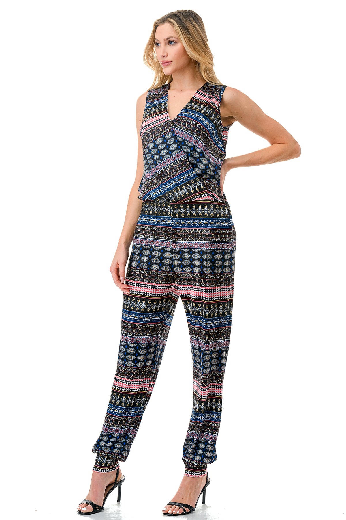 EMBER SLEEVELESS JUMPSUITS (ETHNIC)- VD3067