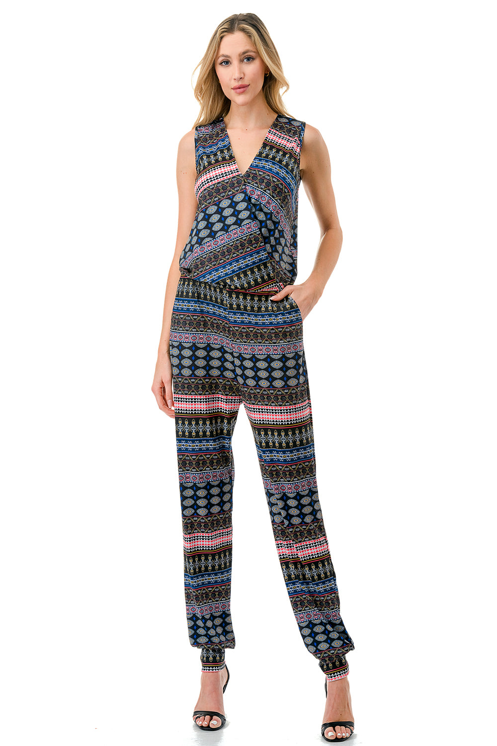 EMBER SLEEVELESS JUMPSUITS (ETHNIC)- VD3067