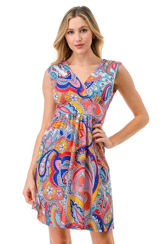 LUNA SLEEVELESS MID DRESS (SUMMER PAISLEY)- VD3206