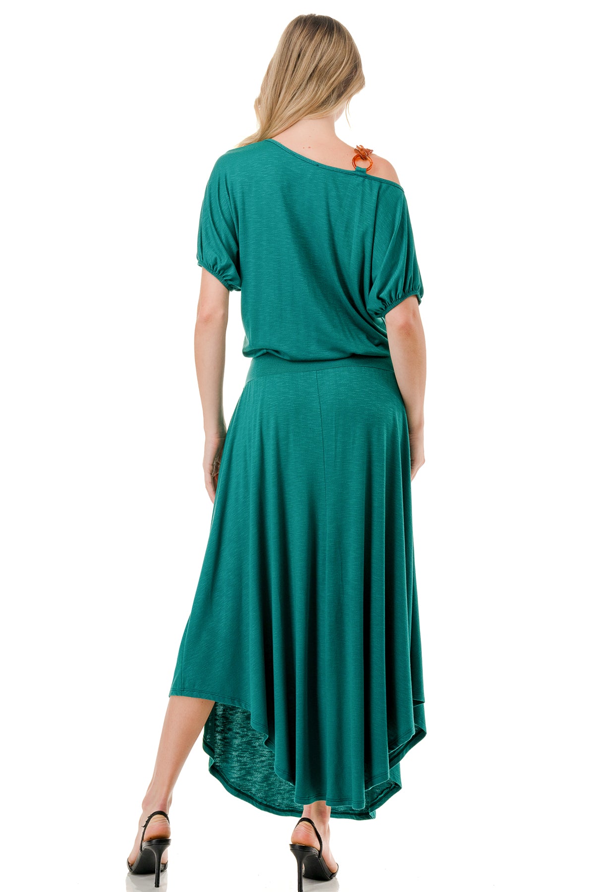 LOUISA ONE SHOULDER DRESS (KELLY GREEN)- VD3295