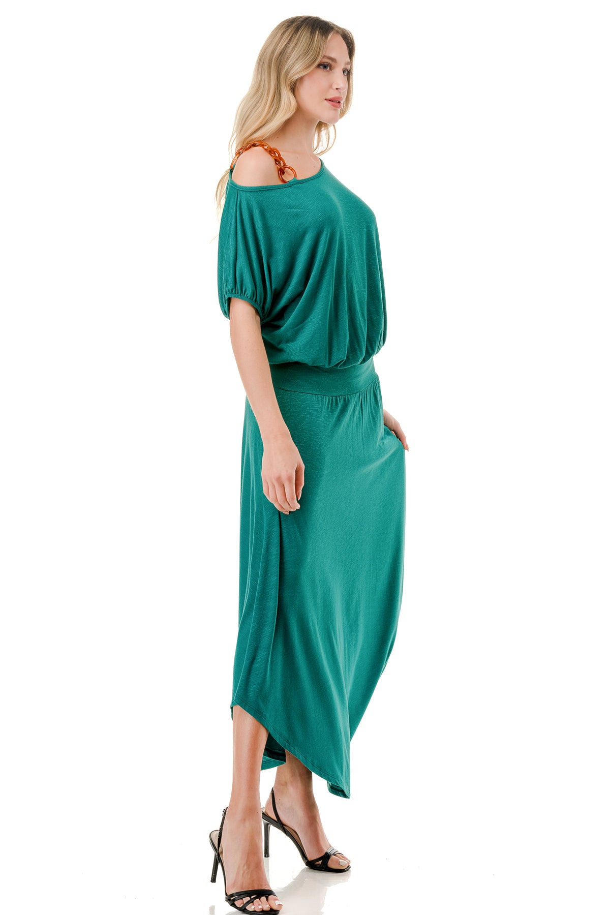 LOUISA ONE SHOULDER DRESS (KELLY GREEN)- VD3295