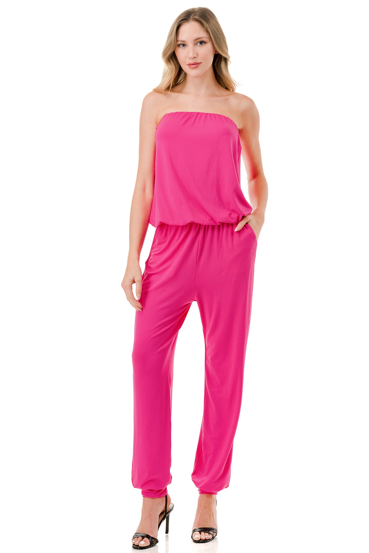 LOUISA TUBE JUMPSUIT (HOT PINK)-VD3300