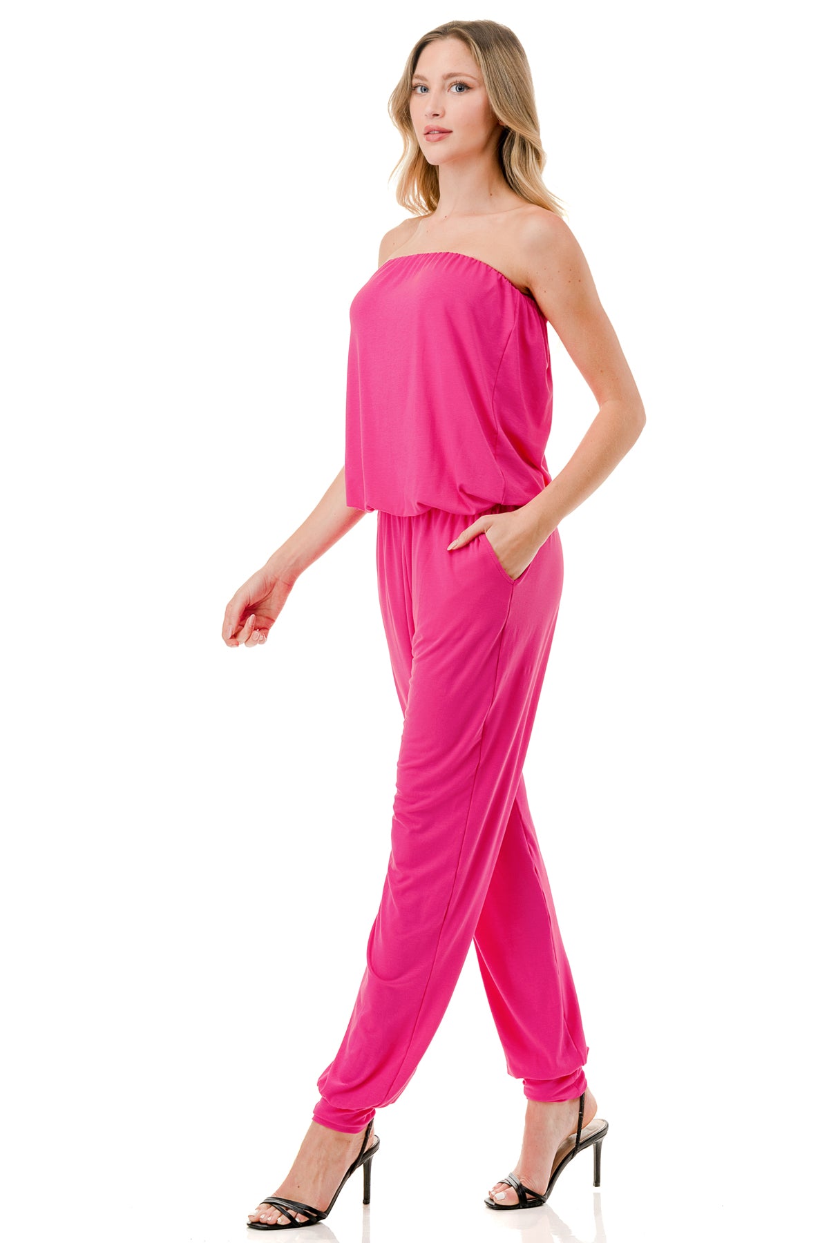 LOUISA TUBE JUMPSUIT (HOT PINK)-VD3300