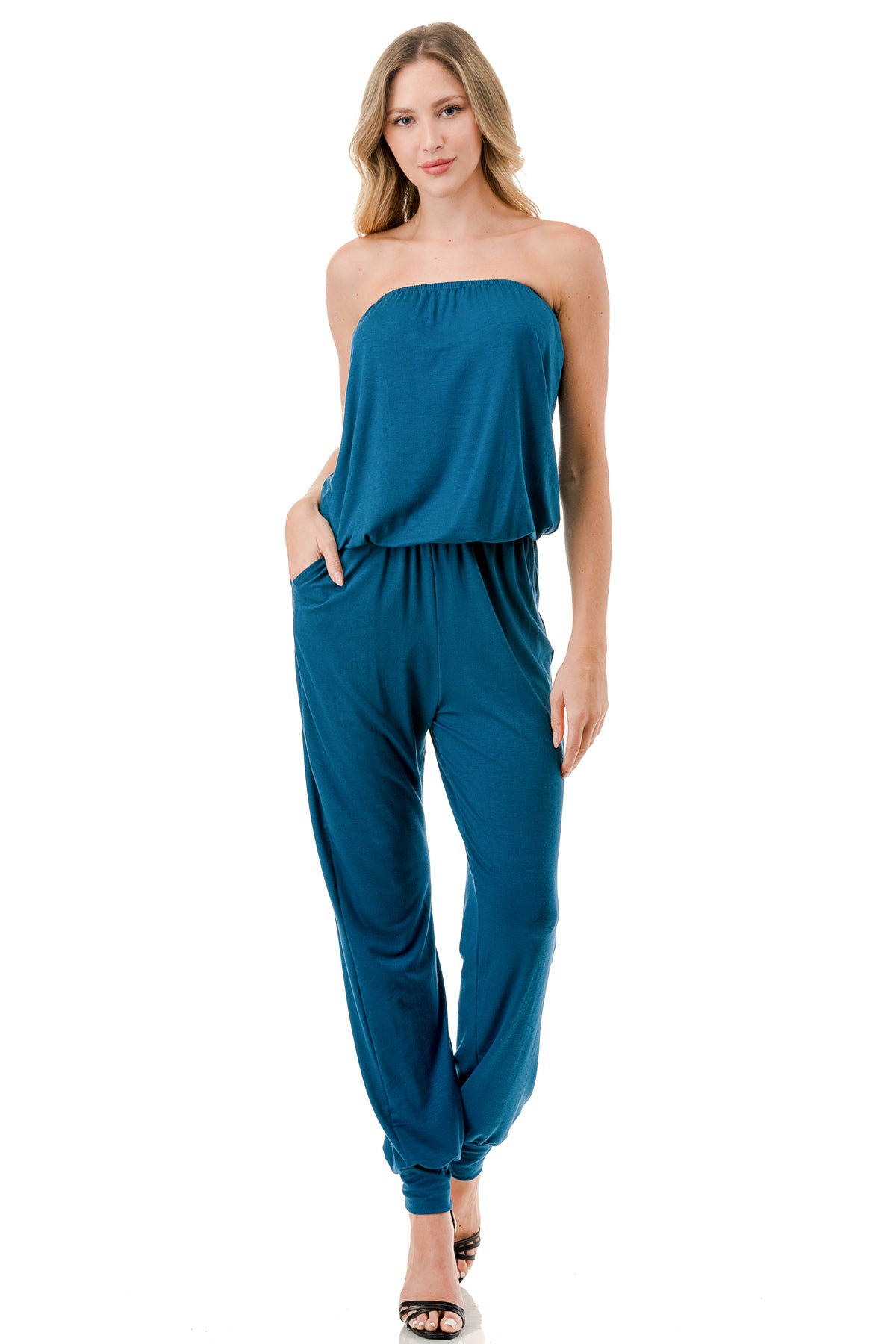 LOUISA TUBE JUMPSUIT (TEAL)-VD3300