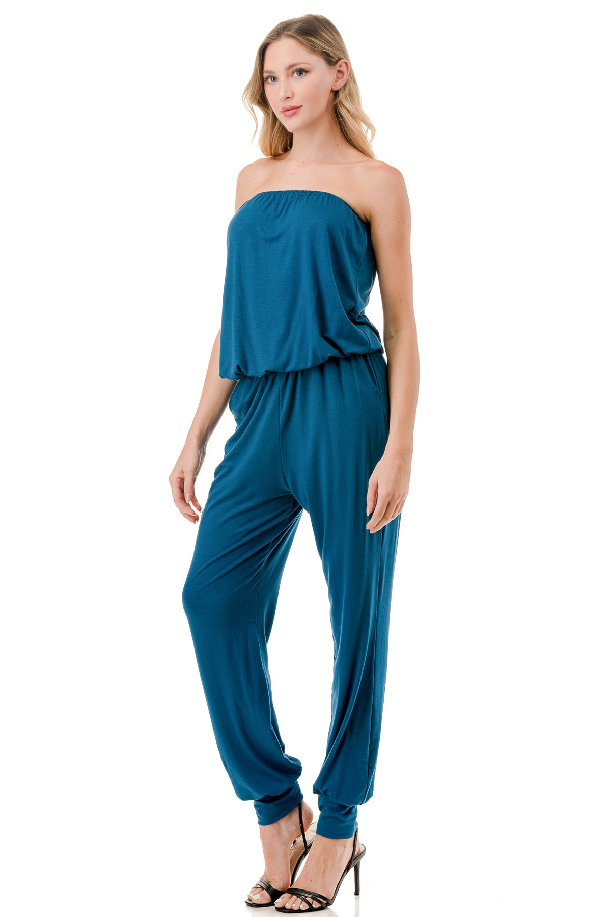 LOUISA TUBE JUMPSUIT (TEAL)-VD3300