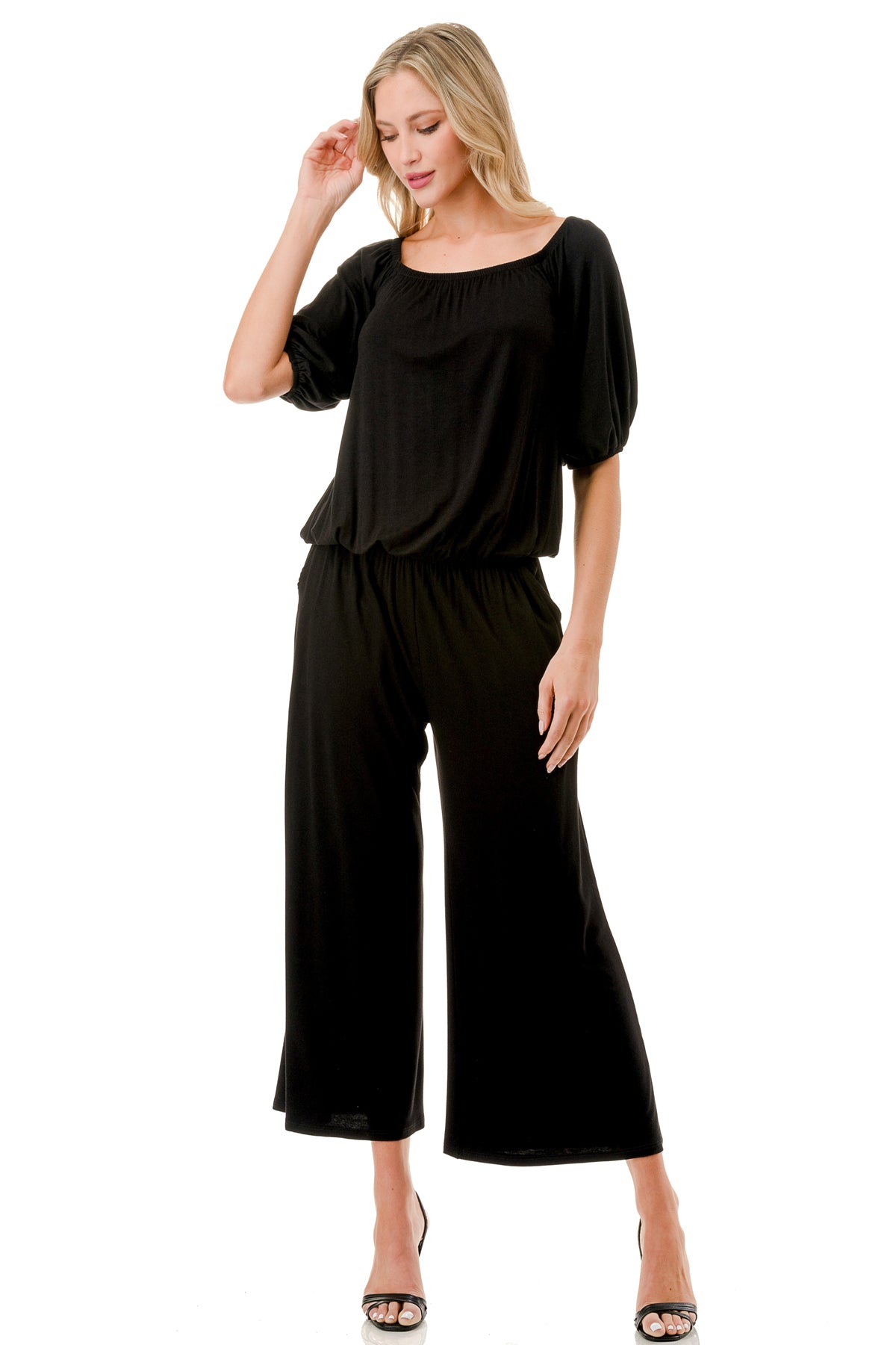 SCARLET CAPRI JUMPSUIT (BLACK)- VD3304