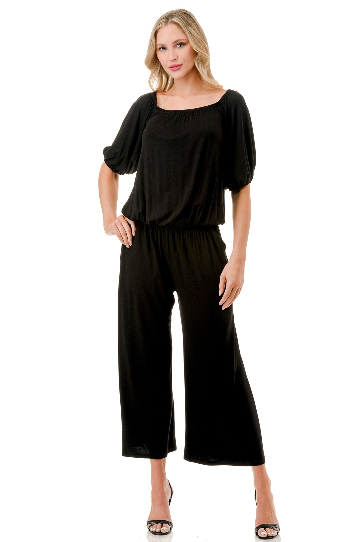 SCARLET CAPRI JUMPSUIT (BLACK)- VD3304