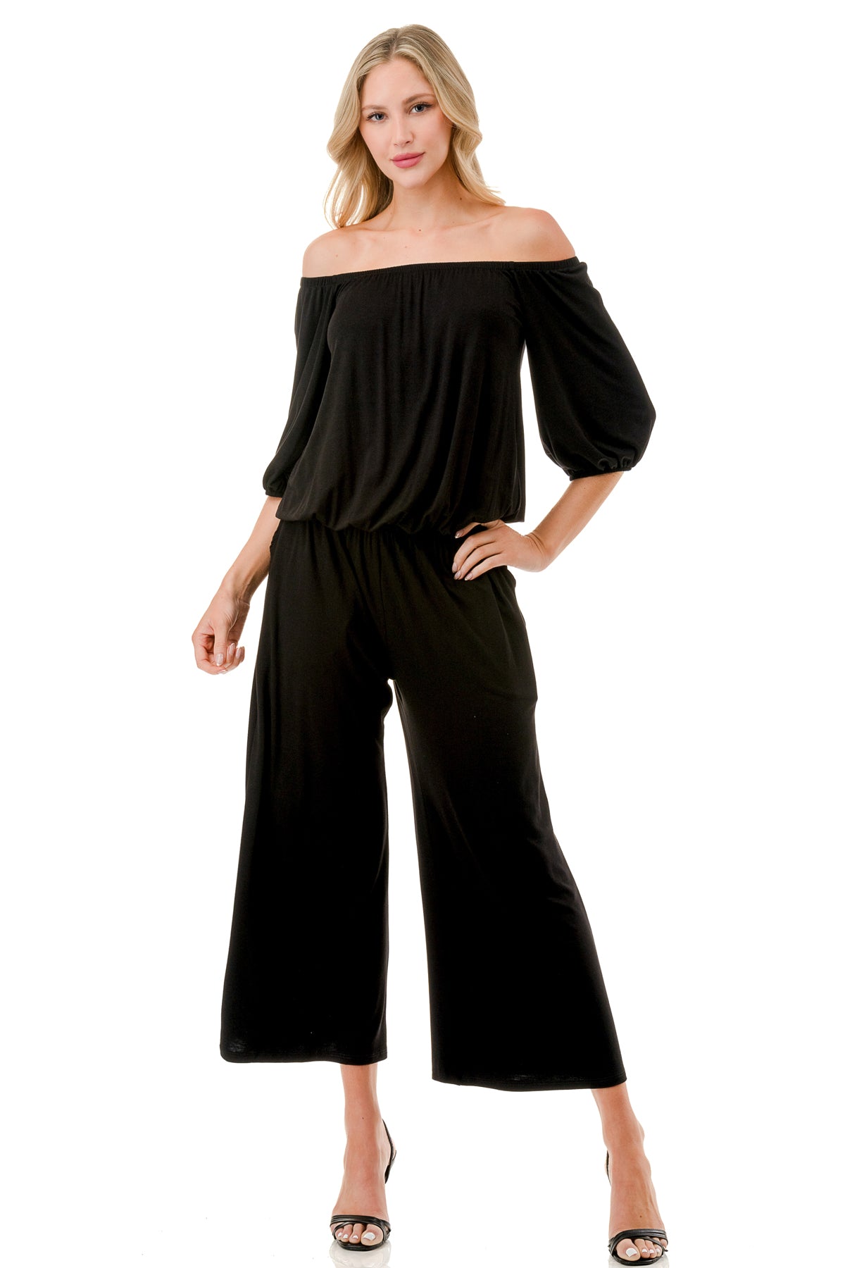 SCARLET CAPRI JUMPSUIT (BLACK)- VD3304