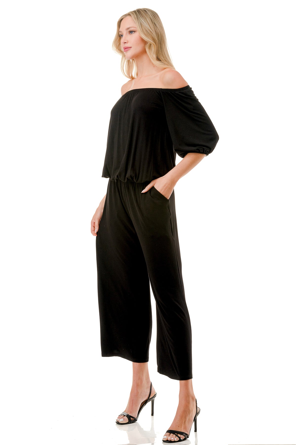 SCARLET CAPRI JUMPSUIT (BLACK)- VD3304