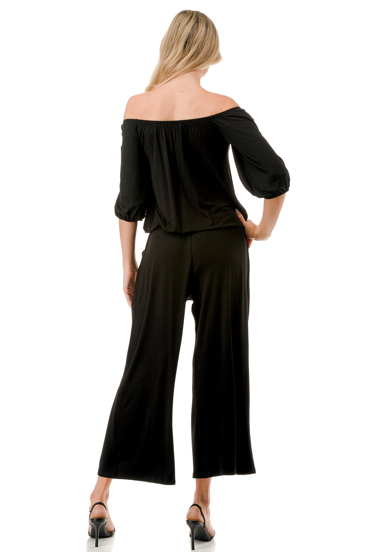 SCARLET CAPRI JUMPSUIT (BLACK)- VD3304