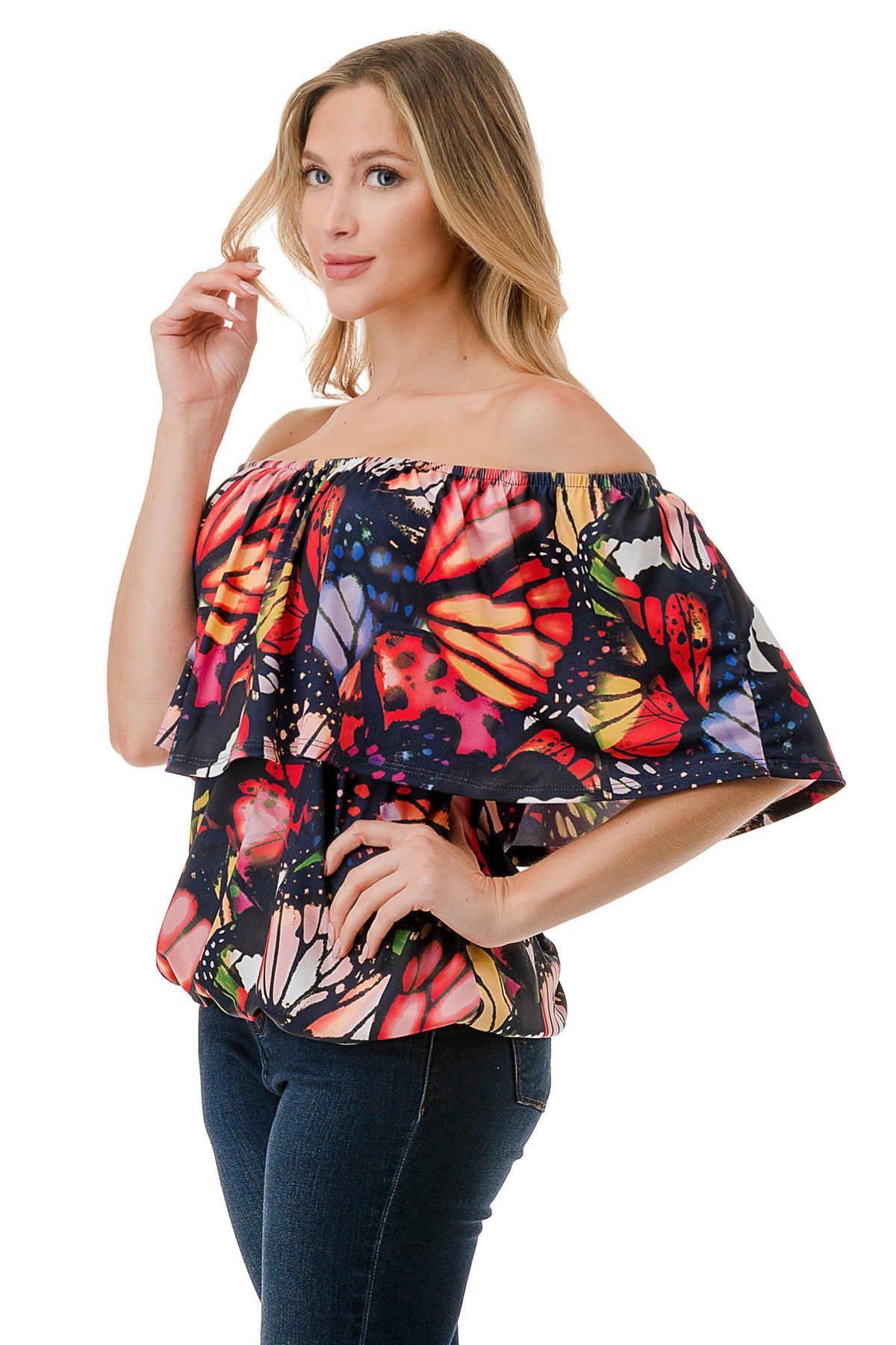 ALIVIA TUBE TOP (MULTI BUTTERFLY)- VT2499