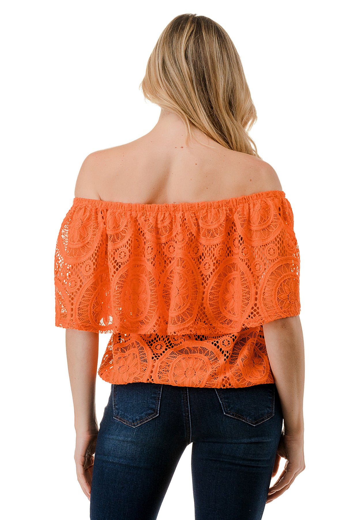 ALIVIA TUBE TOP (ORANGE LACE)- VT2499