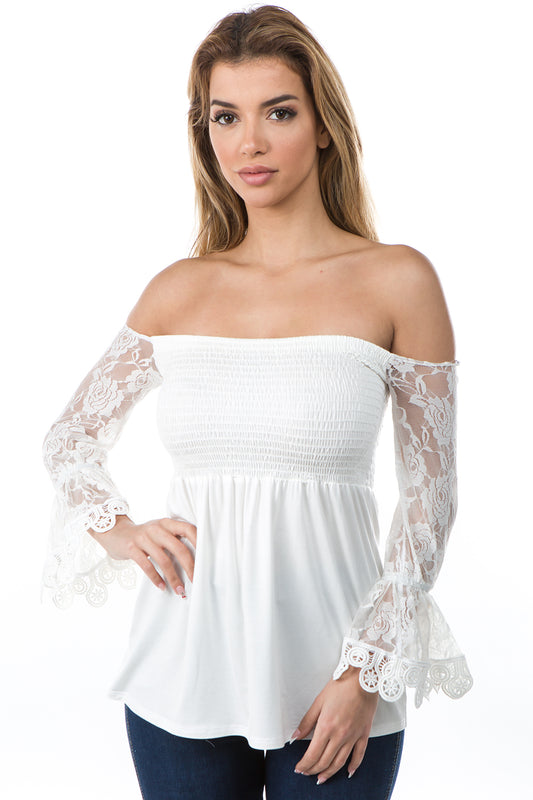 SYLVIA SMOKING TOP (IVORY)- VT2688