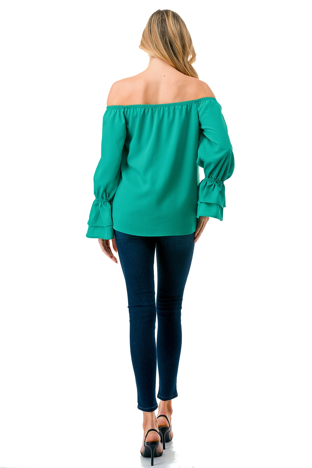 FRANCES OFF SHOULDER TOP (GREEN)- VT3160