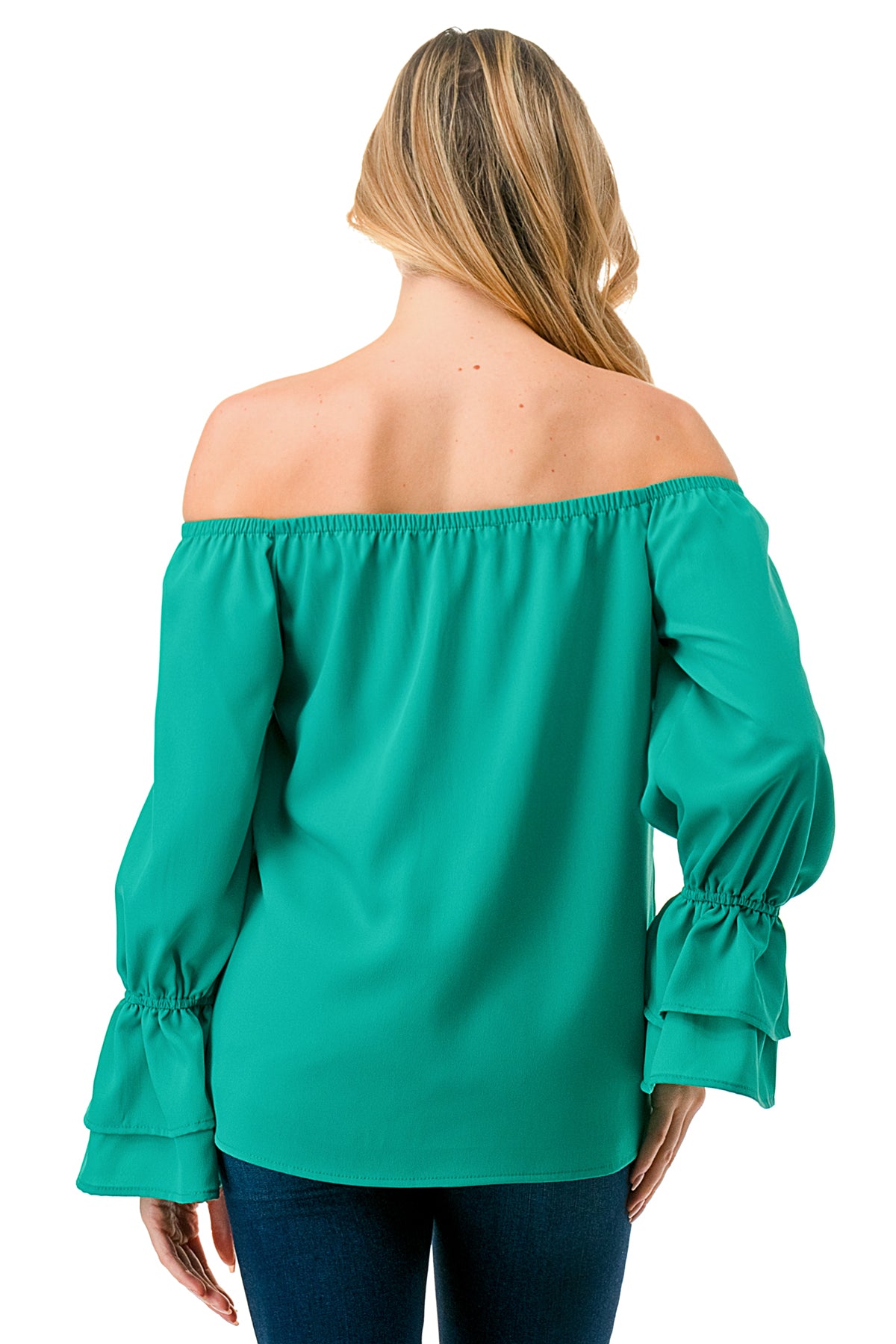 FRANCES OFF SHOULDER TOP (GREEN)- VT3160