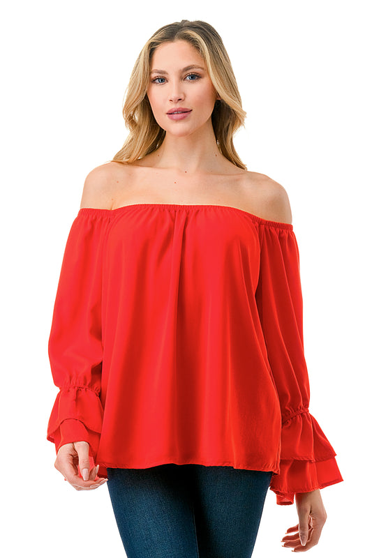 FRANCES OFF SHOULDER TOP (ORANGE)- VT3160