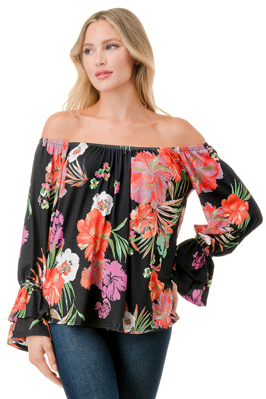 FRANCES OFF SHOULDER TOP (SUMMER FLORAL)- VT3160