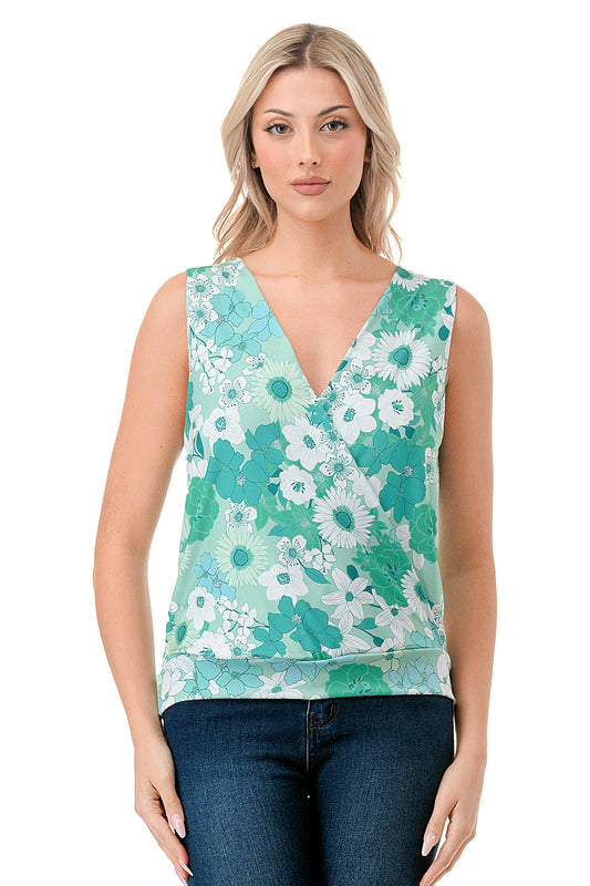 ANOUK SURPLICE TOP (GREEN FLORAL)-VT3210