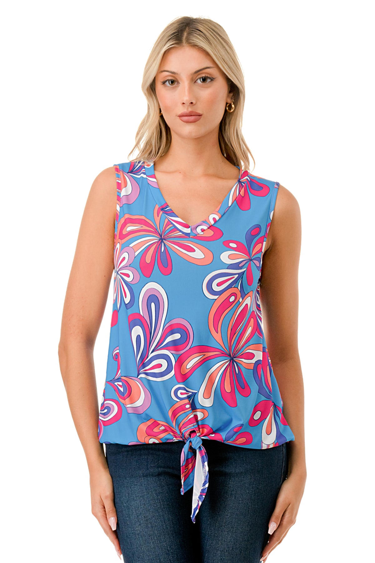 HARPER FRONT TIE TOP (TURQUOISE MOD)-VT3233