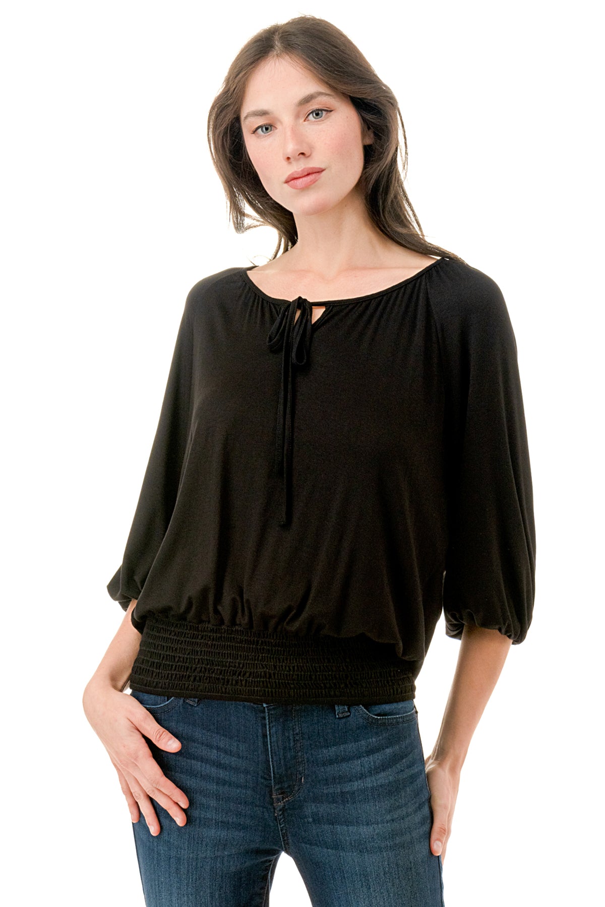 JOY ROUND NECK TOP (BLACK)- VT3276