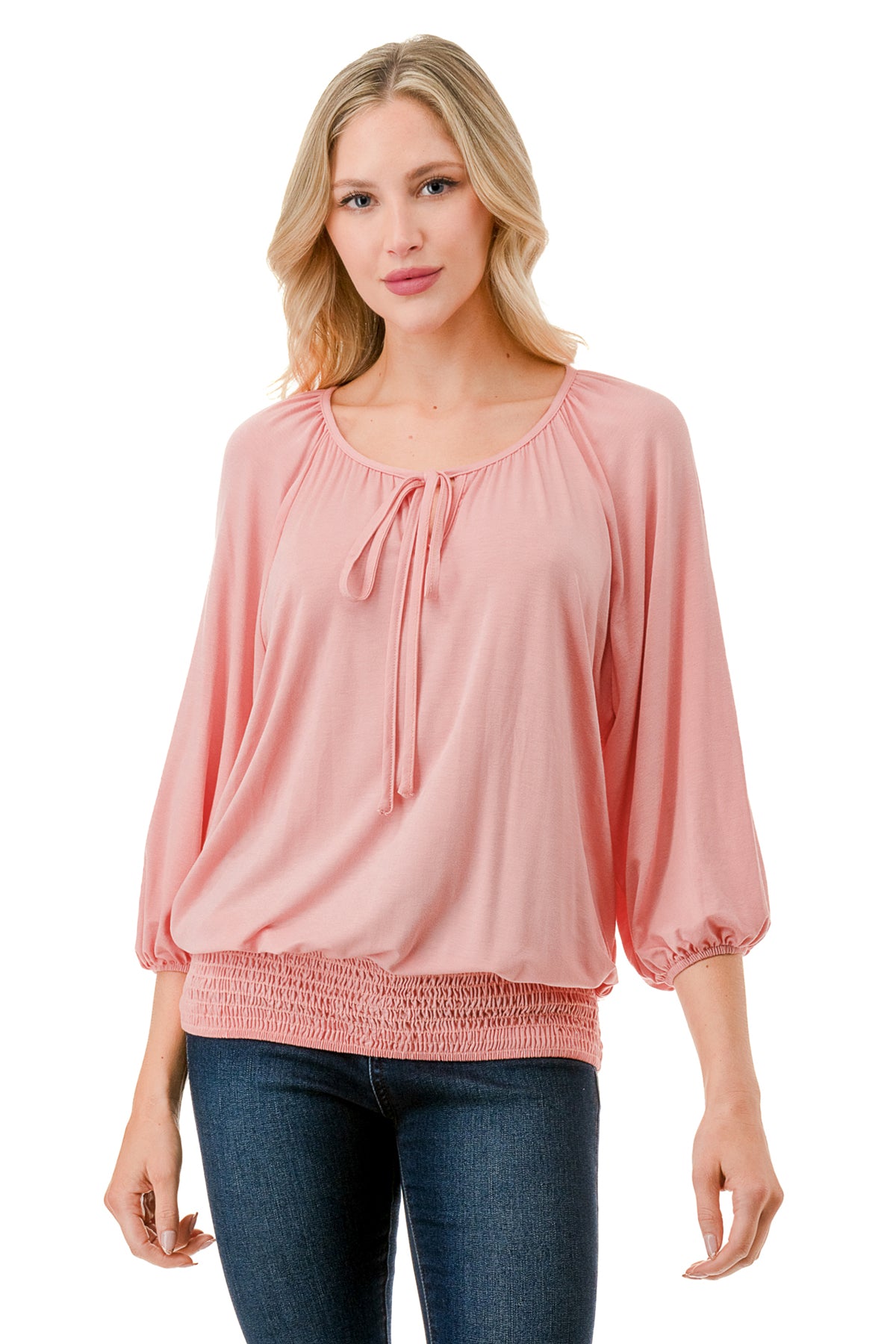 JOY ROUND NECK TOP (PEACH)- VT3276