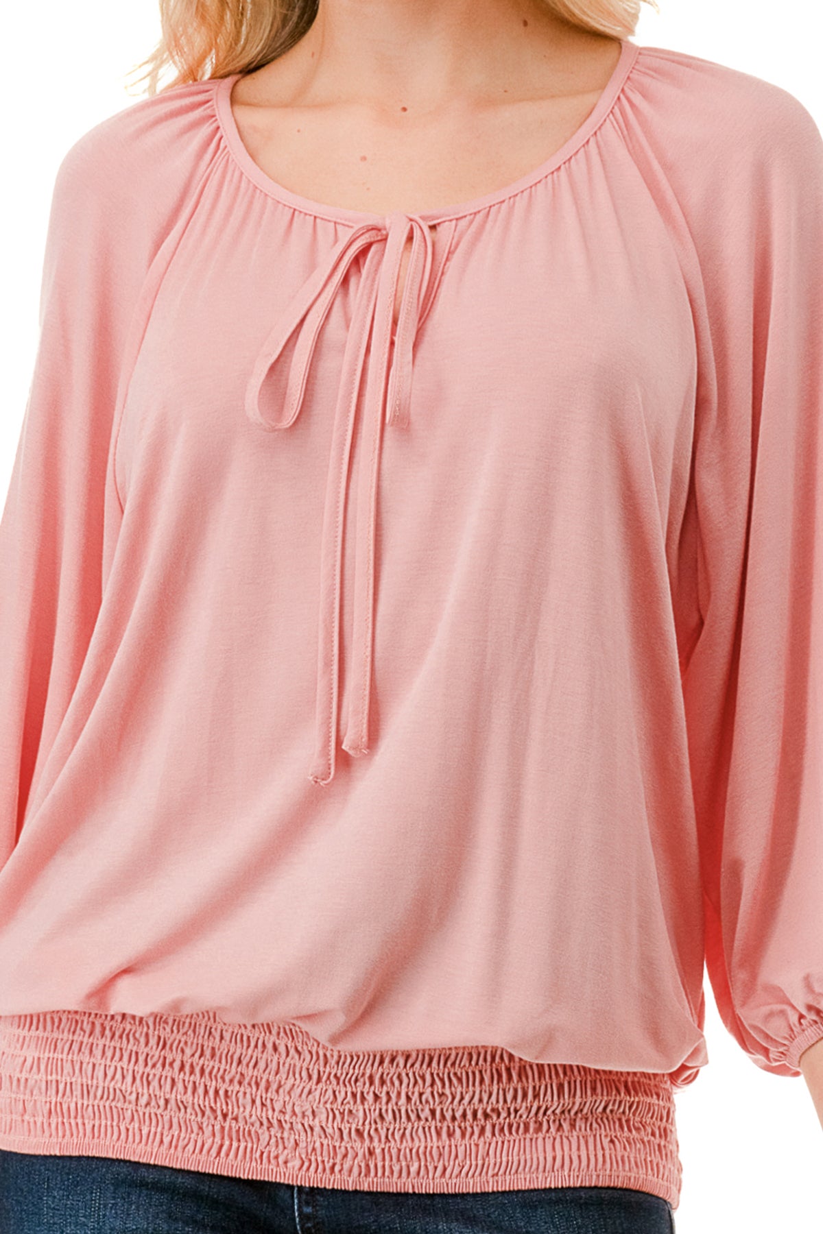 JOY ROUND NECK TOP (PEACH)- VT3276