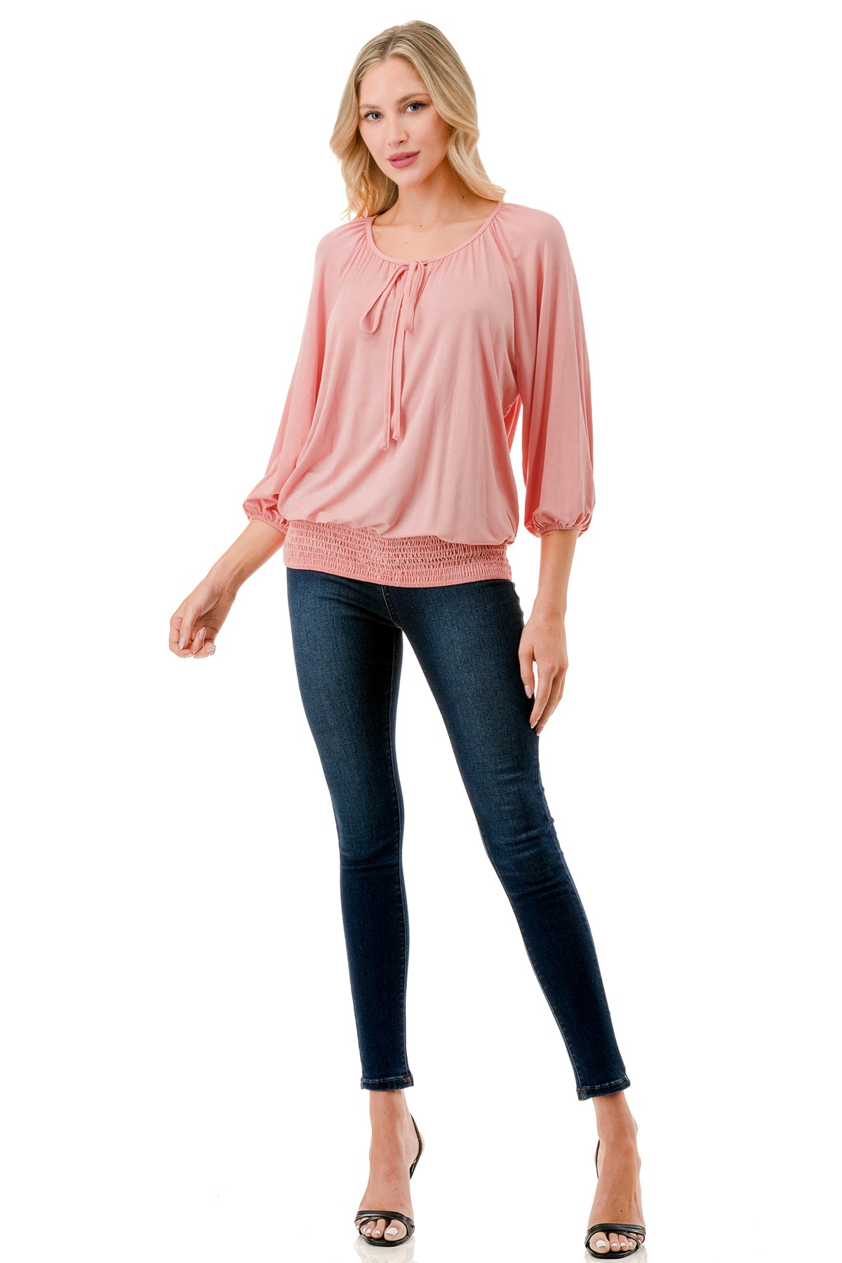 JOY ROUND NECK TOP (PEACH)- VT3276