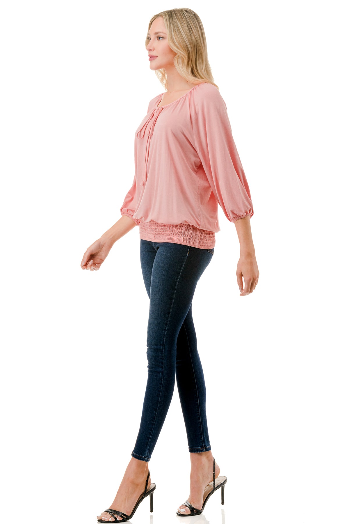 JOY ROUND NECK TOP (PEACH)- VT3276