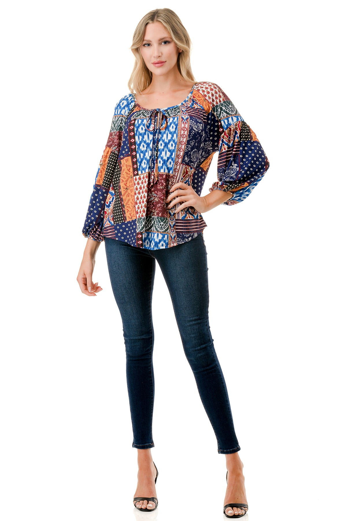 TRISH BLOUSE (MULTI BOHEMIAN)-VT7833