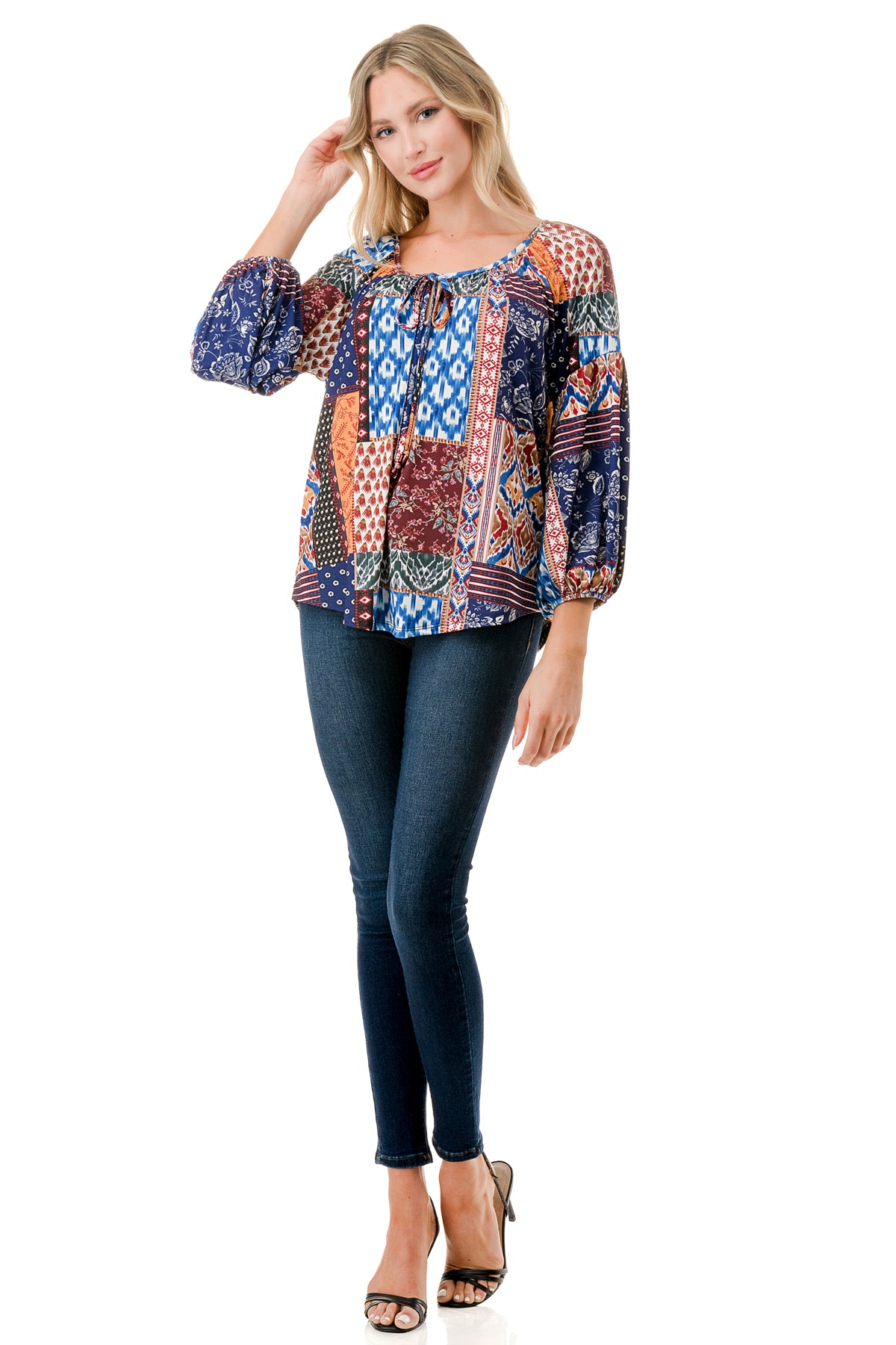 TRISH BLOUSE (MULTI BOHEMIAN)-VT7833