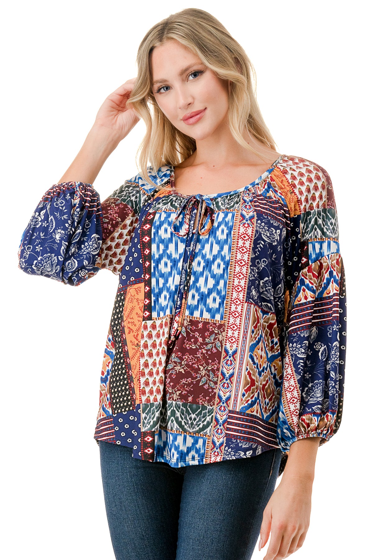 TRISH BLOUSE (MULTI BOHEMIAN)-VT7833