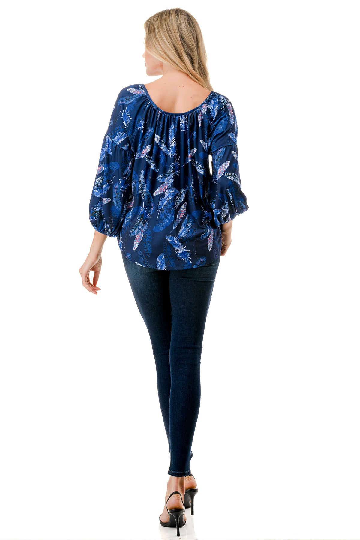 TRISH BLOUSE (NAVY PEACOCK)-VT7833