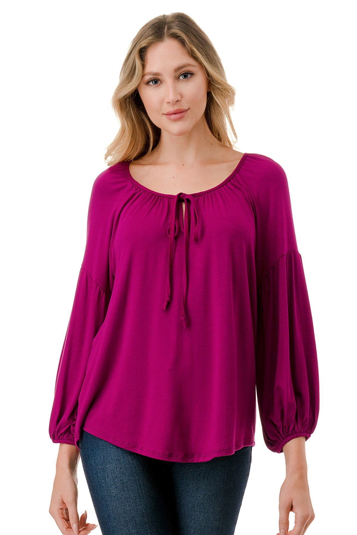 TRISH BLOUSE (MAGENTA)-VT7833