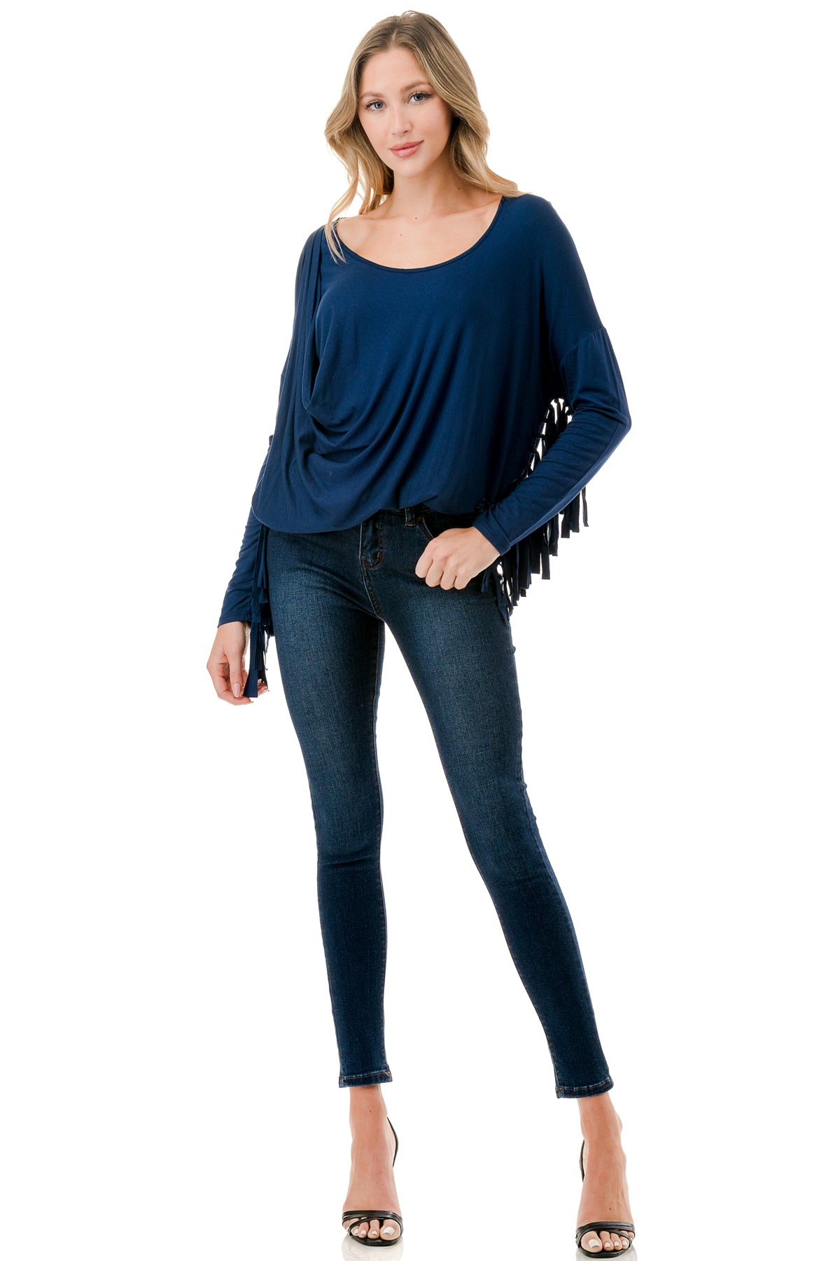 ABENA LONG SLEEVE TOP (NAVY)- VT9925