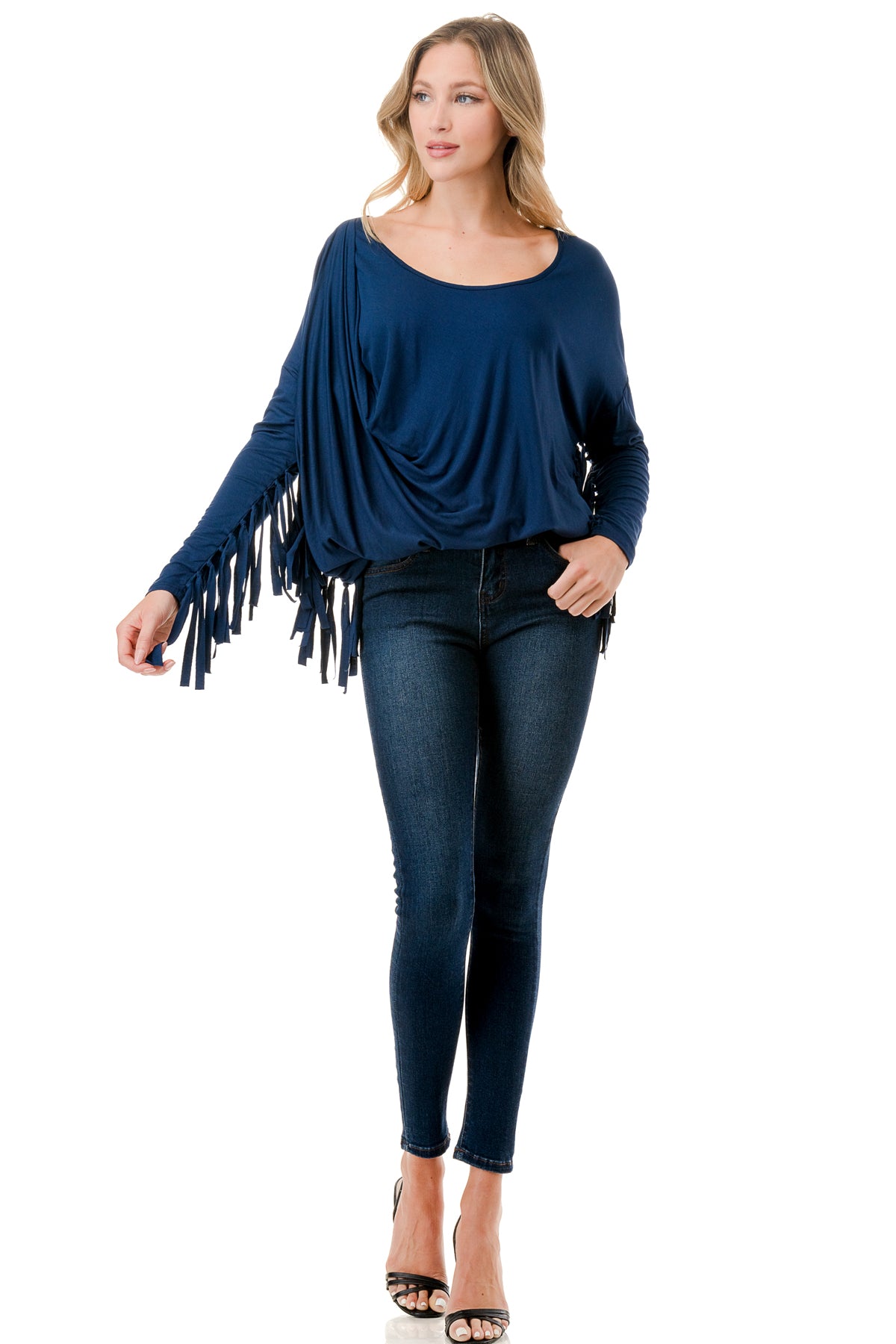 ABENA LONG SLEEVE TOP (NAVY)- VT9925