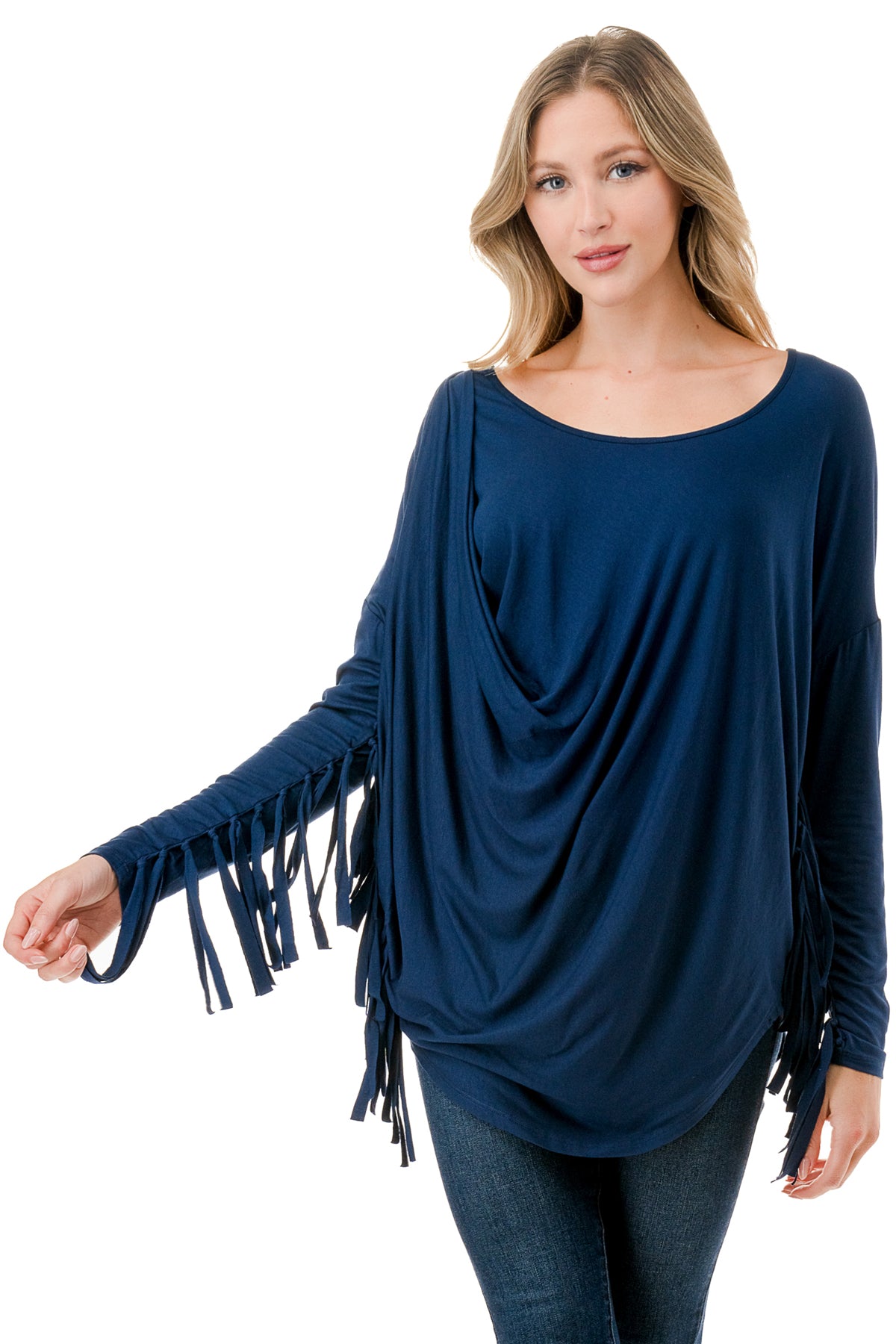 ABENA LONG SLEEVE TOP (NAVY)- VT9925