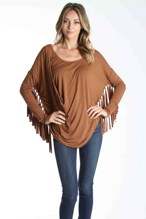 ABENA LONG SLEEVE TOP (BROWN)- VT9925