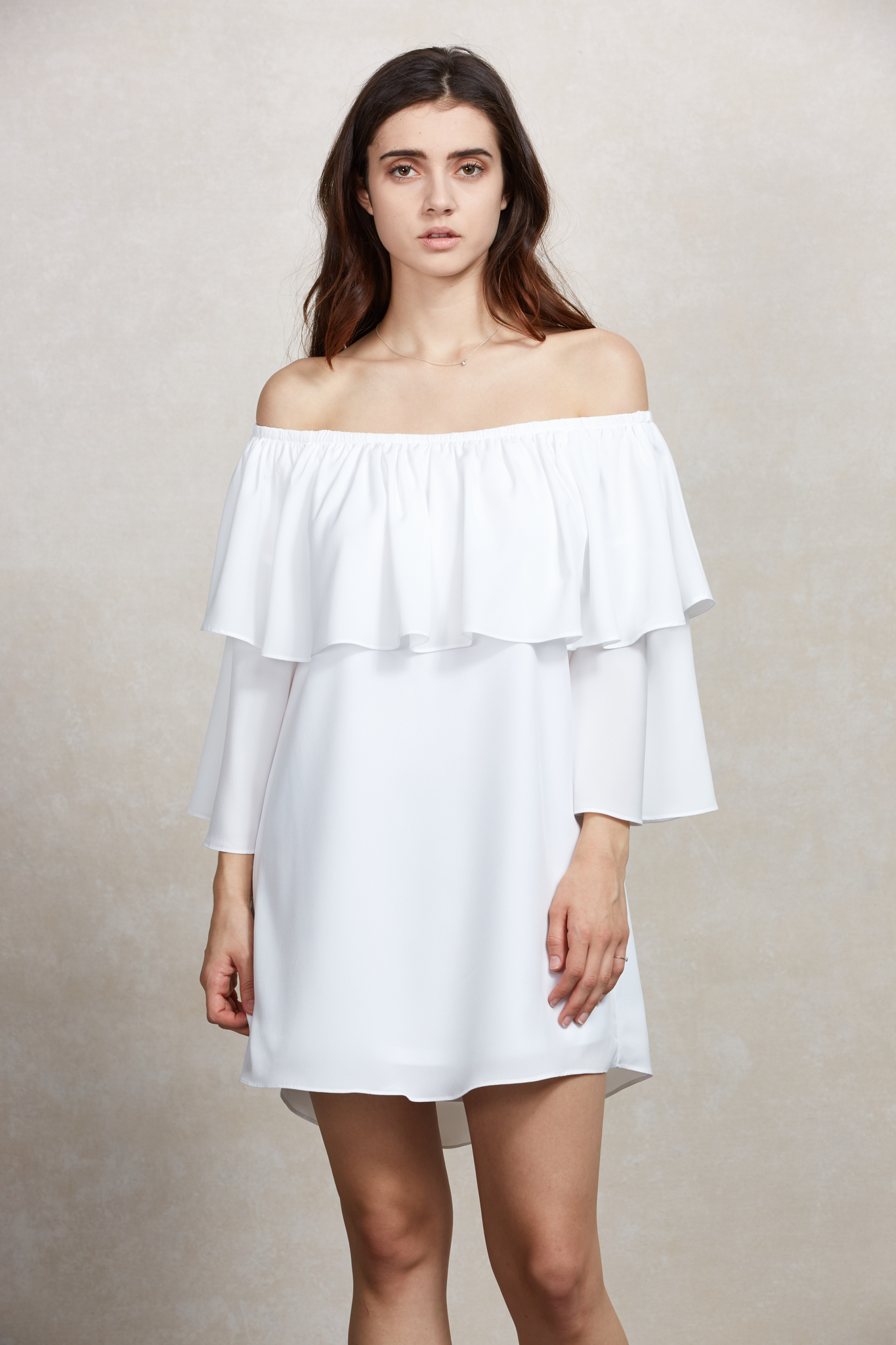 CLIO OFF SHOULDER DRESS (WHITE)-VD1686