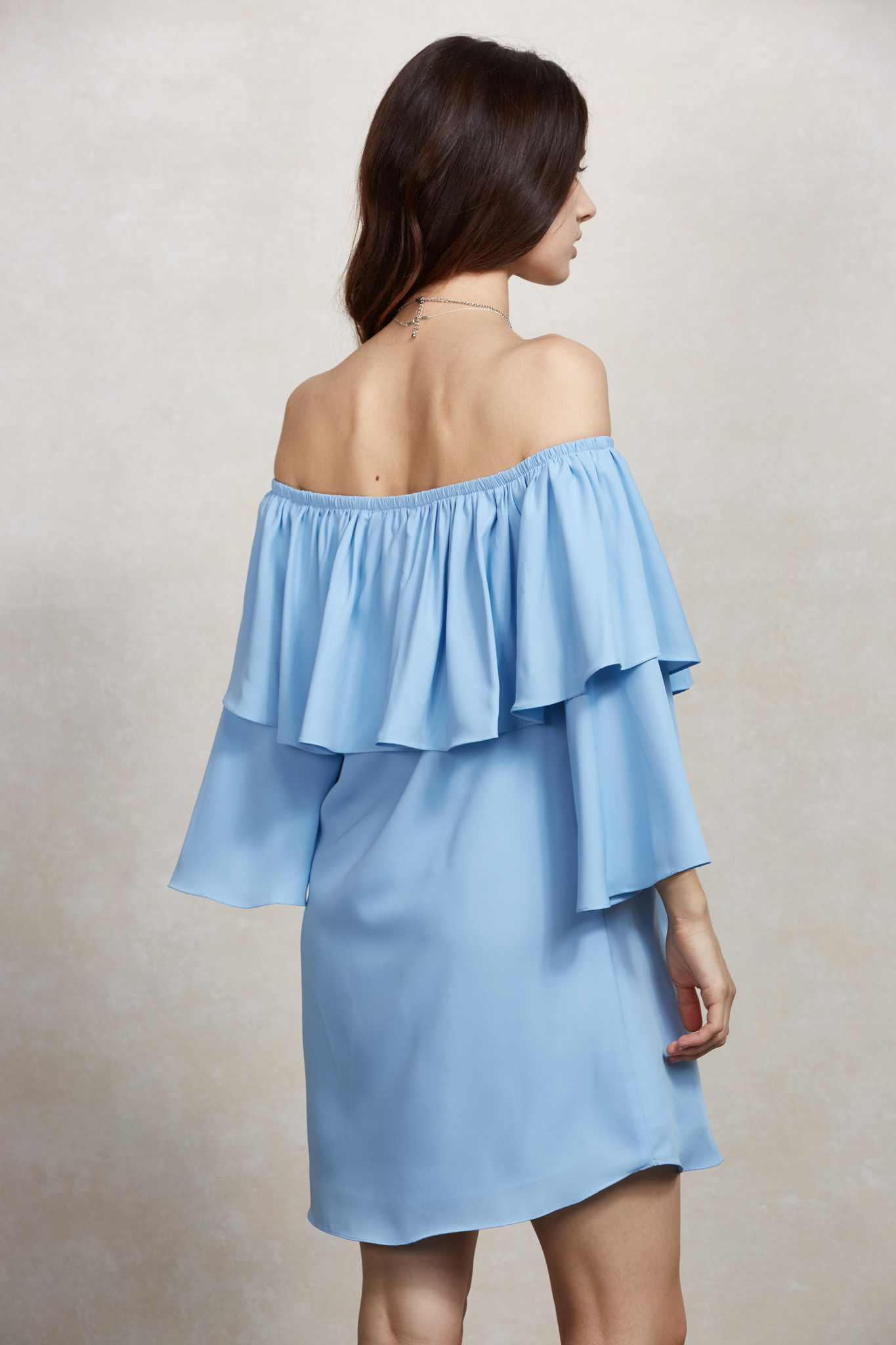 CLIO OFF SHOULDER DRESS (BLUE)-VD1686