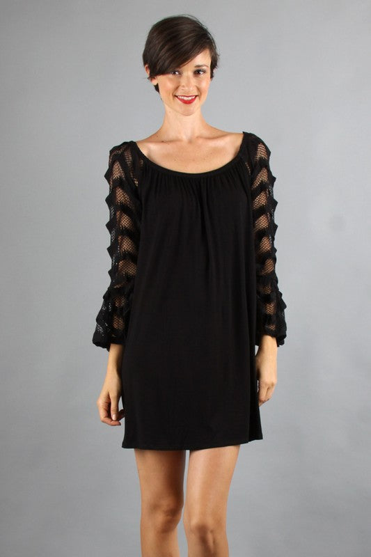 COLLEEN OFF SHOULDER DRESS(BLACK)-VD9344