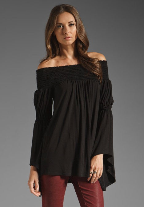 AUBREY OFF SHOULDER TOP (Black)-JT7510