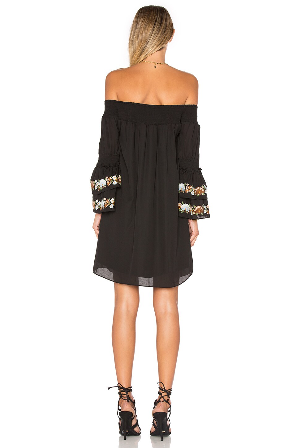 DINA OFF SHOULDER DRESS (BLACK)-CVD1407