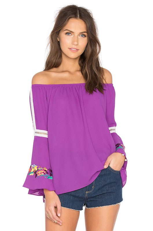 ULLA OFF SHOULDER TOP(MAGENTA)-CVT1203